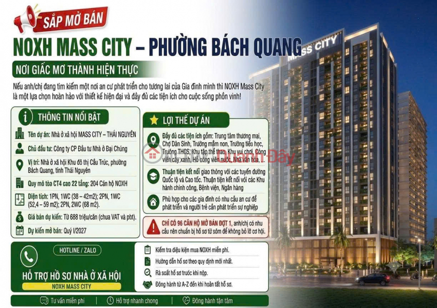 Mass City Social Housing, Bach Quang Ward, Thai Nguyen Sales Listings