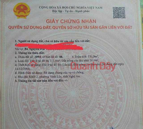 Land for sale in Hamlet 2, Nghi Phong, near the school and the commune office. _0