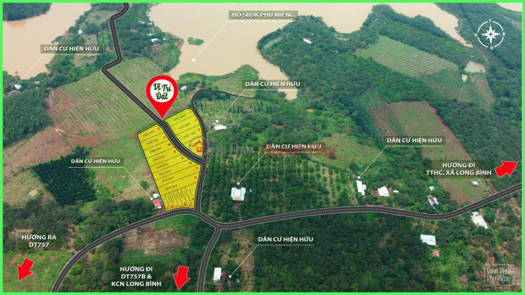 ₫ 360 Million, The owner urgently sells a 240m2 lake view land plot with a 100m2 residential registration in Binh Phuoc for only 360 million.