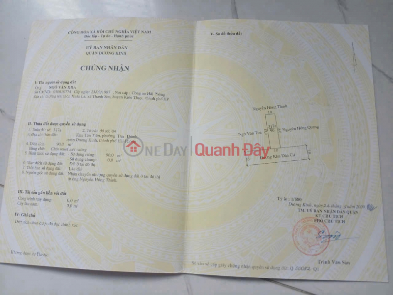 BEAUTIFUL LOT IN TAN THANH STREET - PRICE ONLY 2X MILLION\\/M² - RARE ITEMS IN CORE RESIDENTIAL AREA ZALO 0567 222 555 Sales Listings