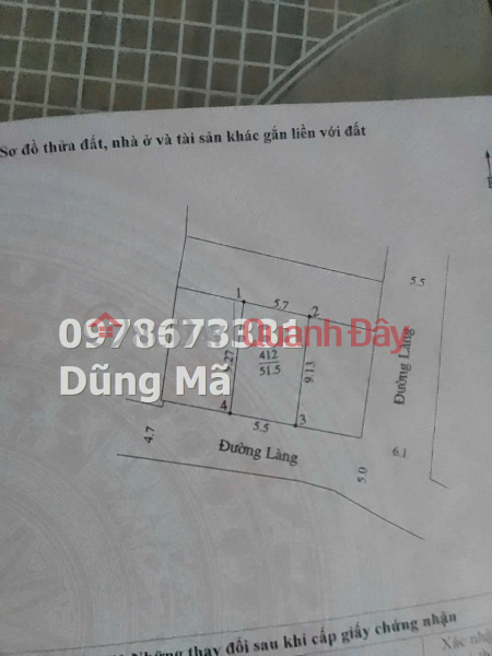 BÁN LÔ ĐẤT 51,5M GẦN NGAY KHU CÔNG NGHIỆP PHÚ NGHĨA-CHƯƠNG MỸ Việt Nam | Bán, đ 2,2 tỷ