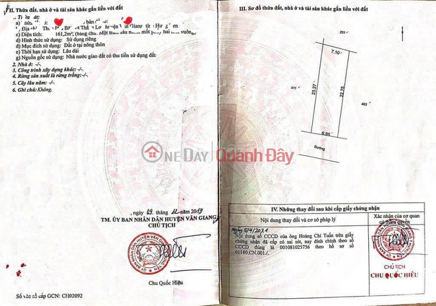 GOLDEN OPPORTUNITY TO OWN LAND IN THE CENTER OF VAN GIANG | Vietnam | Sales, đ 38 Million