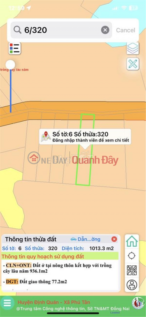 URGENT SALE - LAND OF THE OWN ROAD FRONT IN Phu Tan Commune, Dinh Quan District, Dong Nai _0