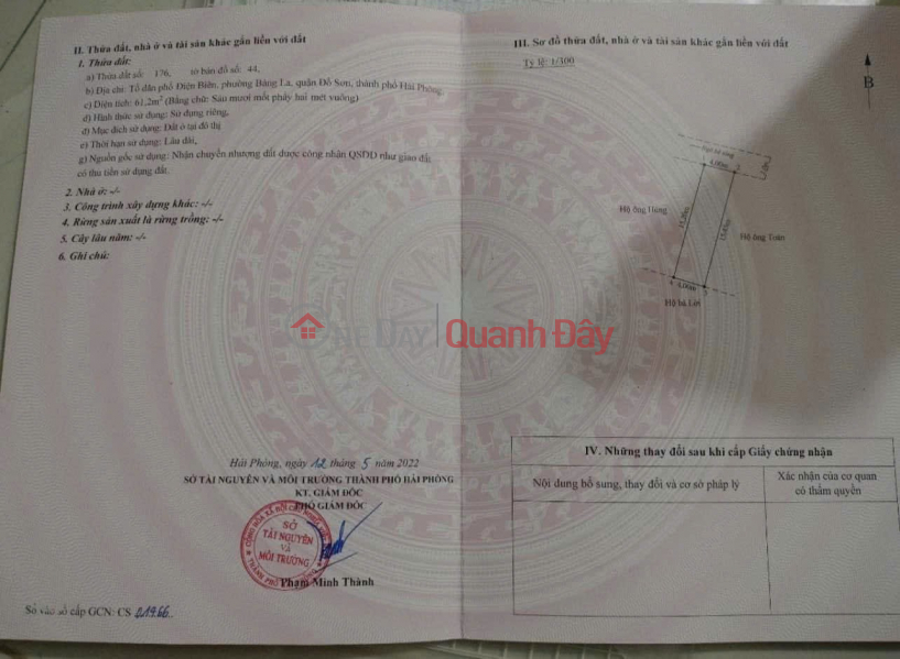 CHÍNH CHỦ BÁN ĐẤT GẦN CHỢ BÀNG LA – 61.2M² – NGÕ 4M Ô TÔ – GIÁ CHỈ 7XX TRIỆU ZALO 0567 222 555 Niêm yết bán