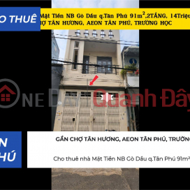 House for rent, main road frontage, Go Dau Street, Tan Phu District, 91m², 2 floors, 14 million VND. _0
