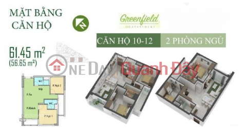 Green Field 686 apartment for sale - Area ~62m2, 2 bedrooms, 2 toilets. _0