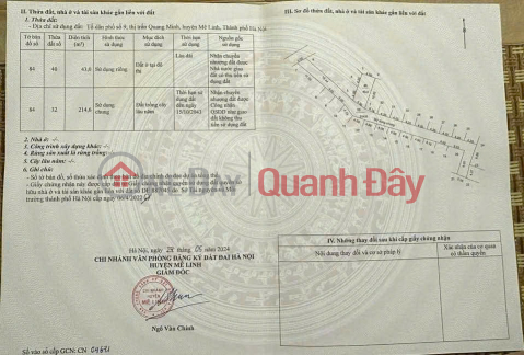 Selling 43m2 of land in group 9, Quang Minh, Me Linh. Near Industrial Park and College of Medicine and Pharmacy _0