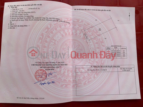 BEAUTIFUL LAND - GOOD PRICE - URGENTLY SELLING A PLOT OF POTENTIAL LAND IN BINH TAN COMMUNE, GO CONG TAY, TIEN Giang _0