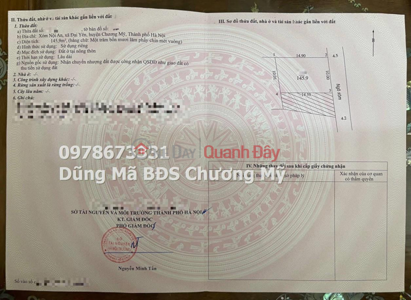 Property Search Vietnam | OneDay | Residential, Sales Listings | LAND AT DAI YEN-CHUONG MY NEAR PROVINCE LOT 419