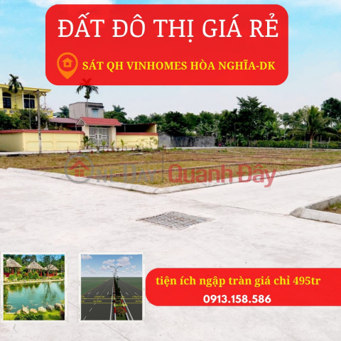 Đất đô thị giá rẻ chỉ 495tr/lô gần khu đô thị Vinhomes Dương Kinh Đường ô tô tránh nhau.Chỉ 500m là đường Tư _0