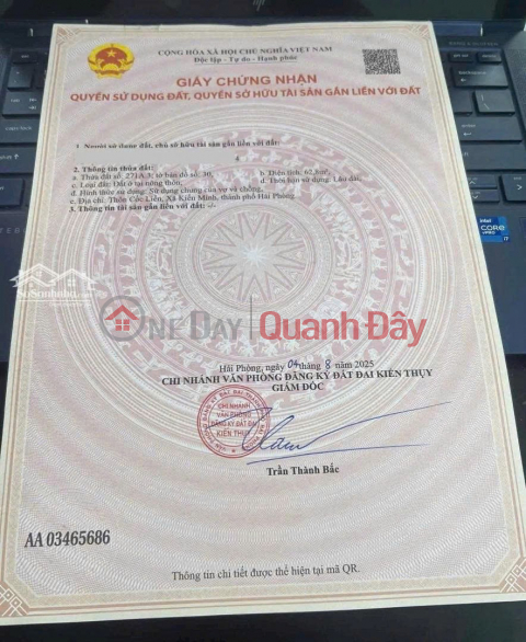 Chính Chủ Cần Bán Lô Đất Mặt Tiền - Đường 402, Xã Minh Tân, Kiến Thụy, Hải Phòng _0