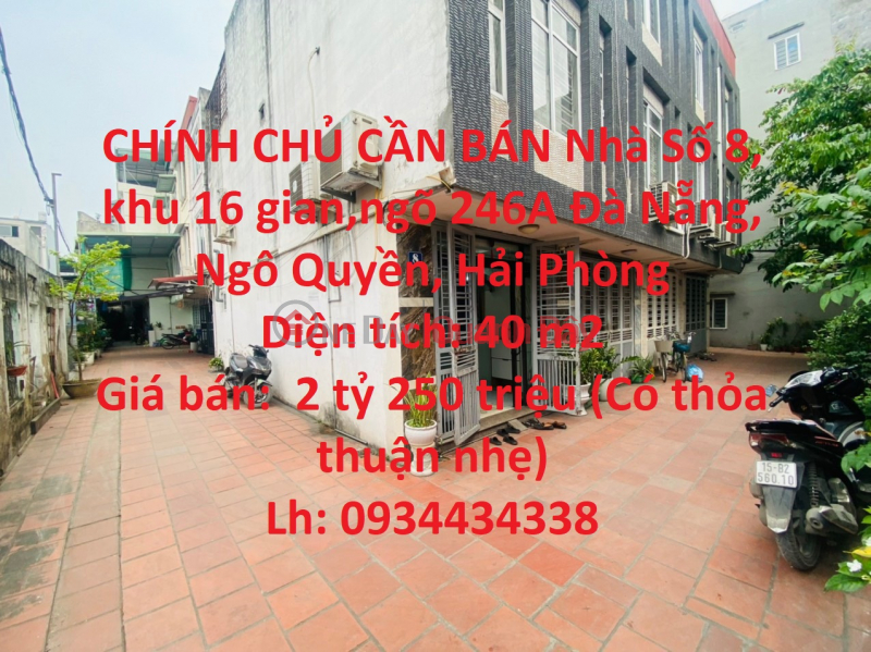 FOR SALE House No. 8, area 16, alley 246A Da Nang, Ngo Quyen, Hai Phong Sales Listings