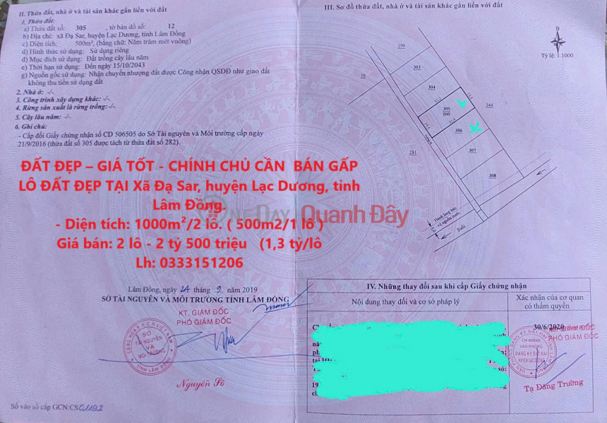 ĐẤT ĐẸP – GIÁ TỐT - CHÍNH CHỦ CẦN BÁN GẤP LÔ ĐẤT ĐẸP TẠI Xã Đạ Sar, huyện Lạc Dương, tỉnh Lâm Đồng. Niêm yết bán