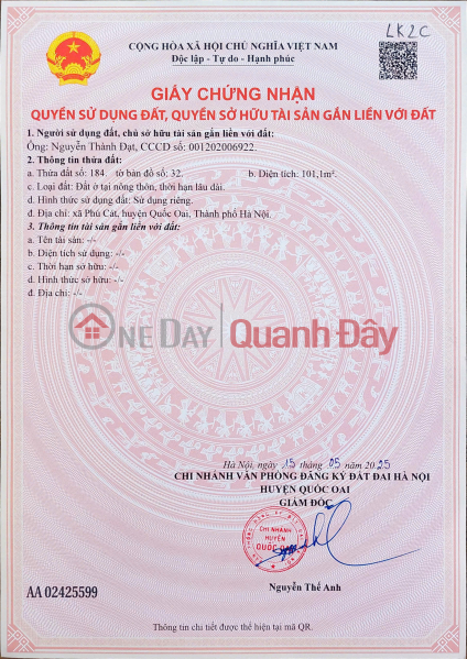 Đất nền Láng Hòa Lạc 100m2 giá 2.6 tỷ – hạ tầng hoàn thiện, xây dựng tự do Nguyễn Hùng BĐS - 0989333012 Việt Nam, Bán đ 2,6 tỷ