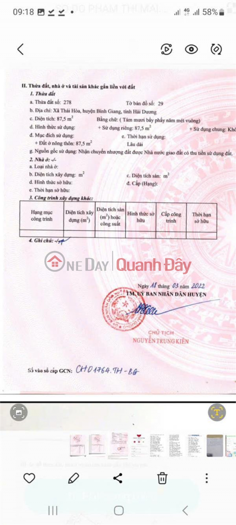 Beautiful land, good price, QUICK SALE, beautiful and potential land lot in Binh Giang district, Hai Duong province _0