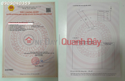 LAND FOR SALE NEAR HOANG SA - TRUONG QUANG TRONG, QUANG NGAI _0