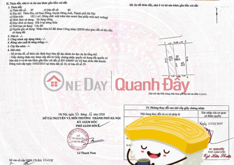 LAND FOR SALE IN NAM HONG, DONG ANH - 100M FROM VO VAN KIET STREET, ONLY 60 MILLION VND\/M2 _0