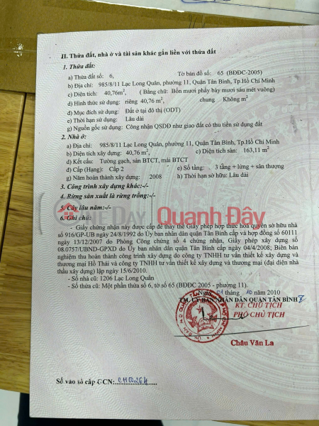 NHÀ ĐẸP – GIÁ TỐT – BÁN GẤP CĂN NHÀ Tại Phường 11, Quận Tân Bình Niêm yết bán