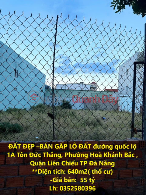 BEAUTIFUL LAND - URGENT SALE LOT OF LAND Fronting National Highway 1A, Hoa Khanh Bac Ward, Lien Chieu District, Da Nang City _0