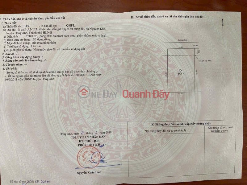 ️ B.á.n 250M ĐẤT BIỆT THỰ KĐT NGUYÊN KHÊ GIÁ CHỈ HƠN 100TR/M | Việt Nam, Bán đ 27,25 tỷ