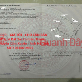 BEAUTIFUL LAND - GOOD PRICE - OWNER URGENTLY NEEDS TO SELL 3 Plots of Land in Thien Cam Town, Cam Xuyen District - Ha Tinh Province _0