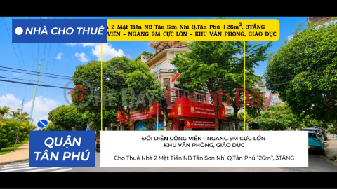 House for Rent, 2 Frontages, Tan Son Nhi Street, Tan Phu District, 126m², 3 Floors - 9m Wide - Suitable for Offices and Educational Institutions _0