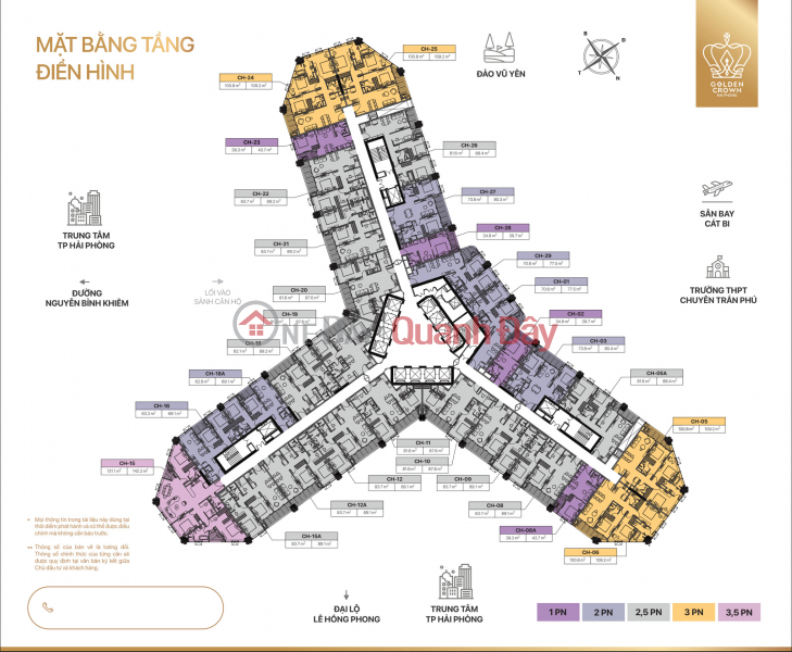 Golden Crown Hai Phong 1 bedroom apartment Sales Listings