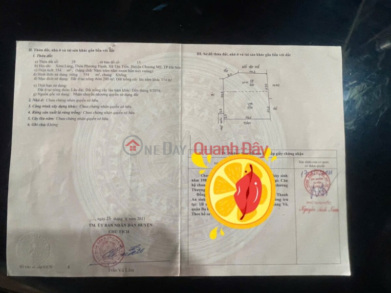 đ 10 triệu | CHÍNH CHỦ BÁN LÔ ĐẤT 554M TẠI TÂN TIẾN-CHƯƠNG MỸ-HÀ NỘI