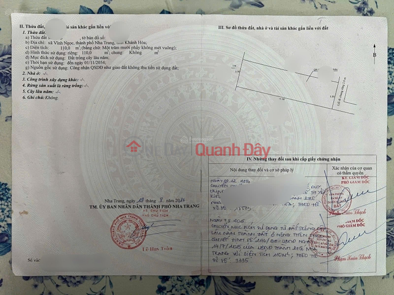 Bán đất tặng 4 Phòng trọ hẻm Sát KĐT VĨnh Điềm TRung 110m2 giá rẻ 1ty8, Việt Nam Bán đ 1,8 tỷ