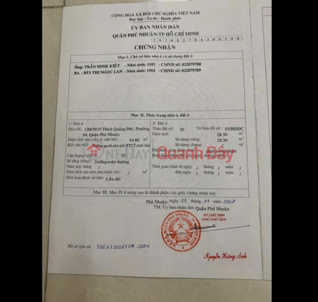 Bán nhà mặt tiền hẻm 120// thích quảng Đức phường 4 Phú nhuận 
Mặt tiền đường số 7, hẻm xe hơi, đường nhựa Việt Nam Bán, đ 5,95 tỷ