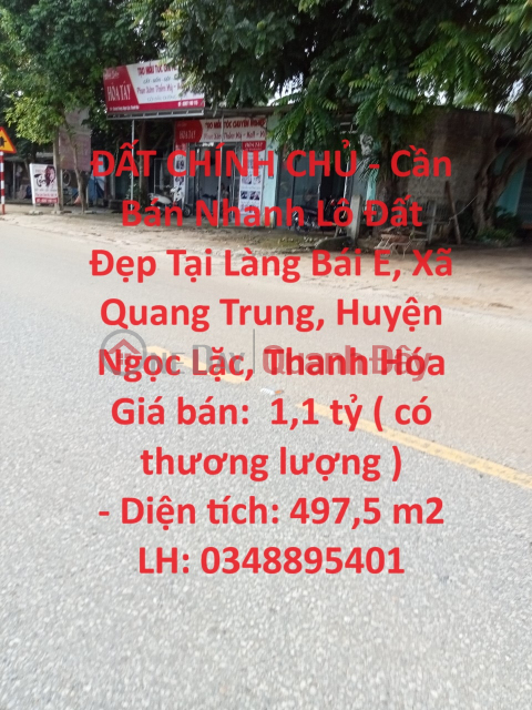 PRIMARY LAND - Beautiful Land Lot for Quick Sale in Quang Trung Commune, Ngoc Lac District, Thanh Hoa _0