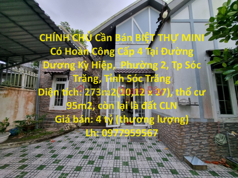 OWNER Needs to Sell MINI VILLA With Completed Level 4 At Duong Ky Hiep Street, Soc Trang Sales Listings