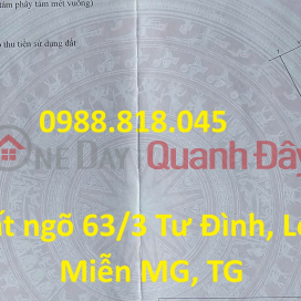 Đất ngõ 63 Tư Đình, phường Long Biên, thành phố Hà Nội, 229m2, đường ô tô tránh, miễn TG _0