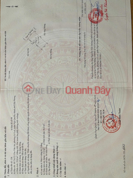 Property Search Vietnam | OneDay | Nhà ở Niêm yết bán, GIÁ TỐT - CHÍNH CHỦ Cần Bán Nhanh Căn Nhà Phố Chu Văn An, P.Lê Lợi, Ngô Quyền, Hải Phòng