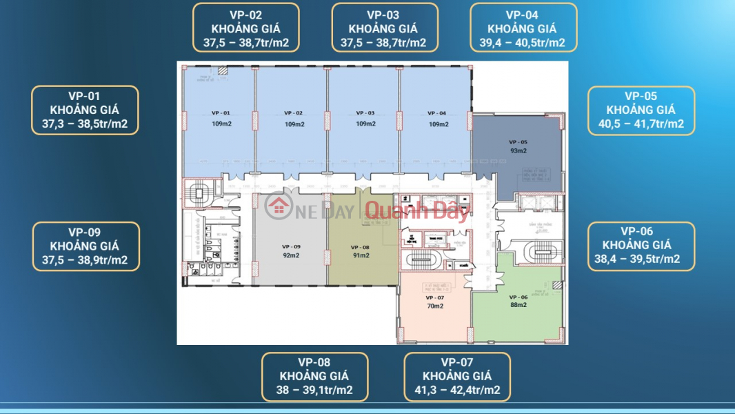 Selling Le Van Luong Office Floor spanning 70-100m2 priced from 3.x billion - Extinct on the market Sales Listings