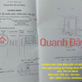 CHÍNH CHỦ CẦN BÁN GẤP LÔ ĐẤT nền biệt thự nghỉ dưỡng tại P.Hiệp Bình Phước, Thủ Đức, Hồ Chí Minh _0