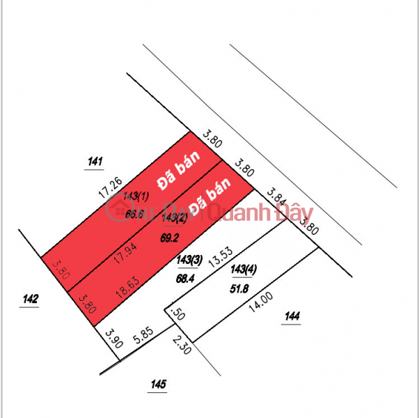 Quick sale of 51.8m2 beauty queen land plot opposite Van Quan auction, Do Dong, Thanh Oai. Price 3x million Sales Listings