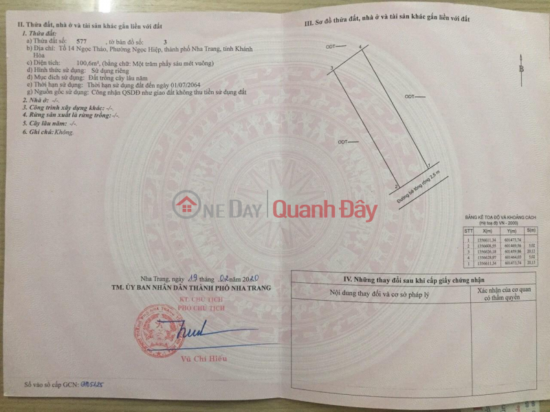 Own Land Lot (Con De) Ngoc Thao Right In The Center Of Nha Trang City, Khanh Hoa Province Sales Listings