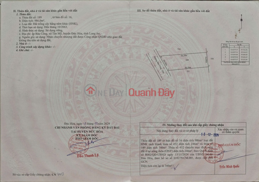 Property Search Vietnam | OneDay | Nhà ở, Niêm yết bán, HOT HOT – CHÍNH CHỦ CẦN BÁN ĐẤT THỔ VƯỜN TẠI X. Tân Mỹ, H. Đức Hòa, T. Long An
