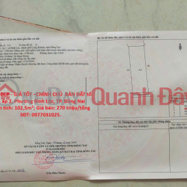 ĐẤT ĐẸP - GIÁ TỐT –CHÍNH CHỦ BÁN ĐẤT tổ 8, ấp 2, Phường Bình Lộc, TP. Đồng Nai _0