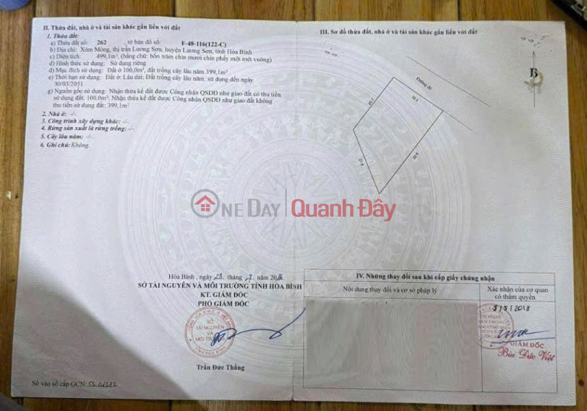 đ 10 triệu SIÊU PHẨM TRỤC CHÍNH KINH DOANH 499,1M TẠI LƯƠNG SƠN-HÒA BÌNH