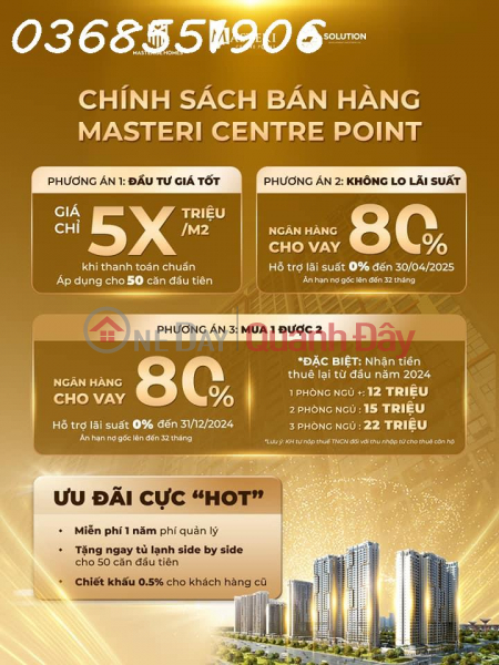 đ 7,29 tỷ, Cần Bán Căn Góc Đặt Biệt 3PN Masteri Central Point Trực Diện View Sông, Biển Hồ