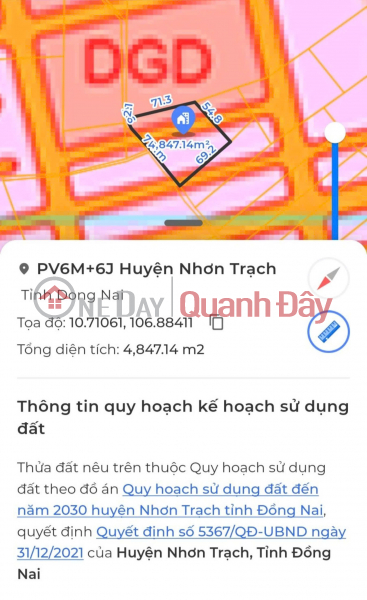 Property Search Vietnam | OneDay | Sales Listings | Land for sale in Nhon Trach urban center, 5000m² - Price only 35 million/m²