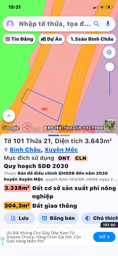ĐẤT ĐẸP - MẶT TIỀN - Bán GẤP Lô Đất Tiềm Năng Tại Bình Châu, Xuyên Mộc, Bà Rịa Vũng Tàu _0