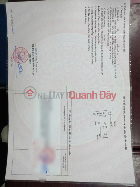 đ 3,3 tỷ CHÍNH CHỦ CẦN BÁN LÔ ĐẤT 59M TẠI THỤY HƯƠNG-CHƯƠNG MỸ-HÀ NỘI
