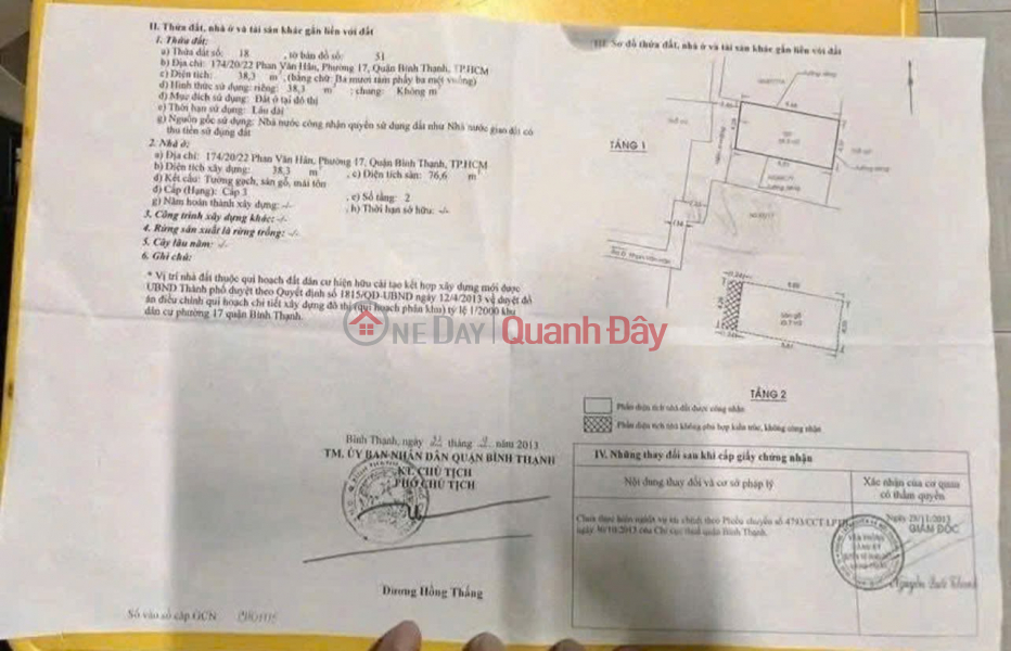 đ 4 Billion, Owner selling quickly a house on Phan Van Han Street, Binh Thanh District - 3 bedrooms, bordering District 1, only 4 billion VND.