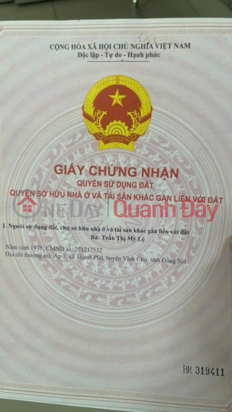 Chính Chủ Cần Bán Đất Sào Xã Xuân Bắc, Huyện Xuân Lộc, Tỉnh Đồng Nai. Niêm yết bán