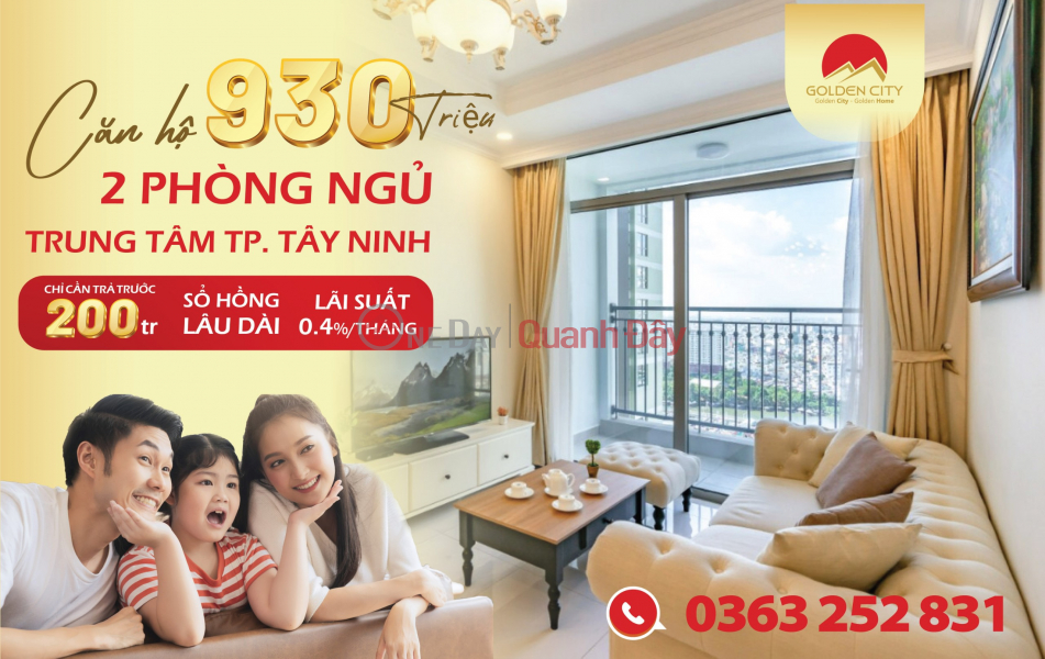 Property Search Vietnam | OneDay | Nhà ở, Niêm yết bán 900tr Dân Gốc Tây Ninh - Sở Hữu Ngay Căn Hộ - Trung Tâm TP Tây Ninh View Sông - LH: 036.325.2831