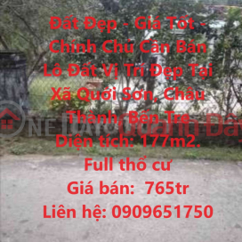 Beautiful Land - Good Price - Owner Needs to Sell Land Lot in Beautiful Location in Quoi Son Commune, Chau Thanh, Ben Tre _0
