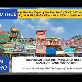House for rent on Tay Thanh Street, Tan Phu District, 96m², 4 floors, 30 million VND - near AEON Mall. _0